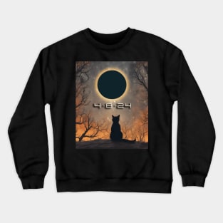 Cat Watching Total Solar Eclipse Crewneck Sweatshirt